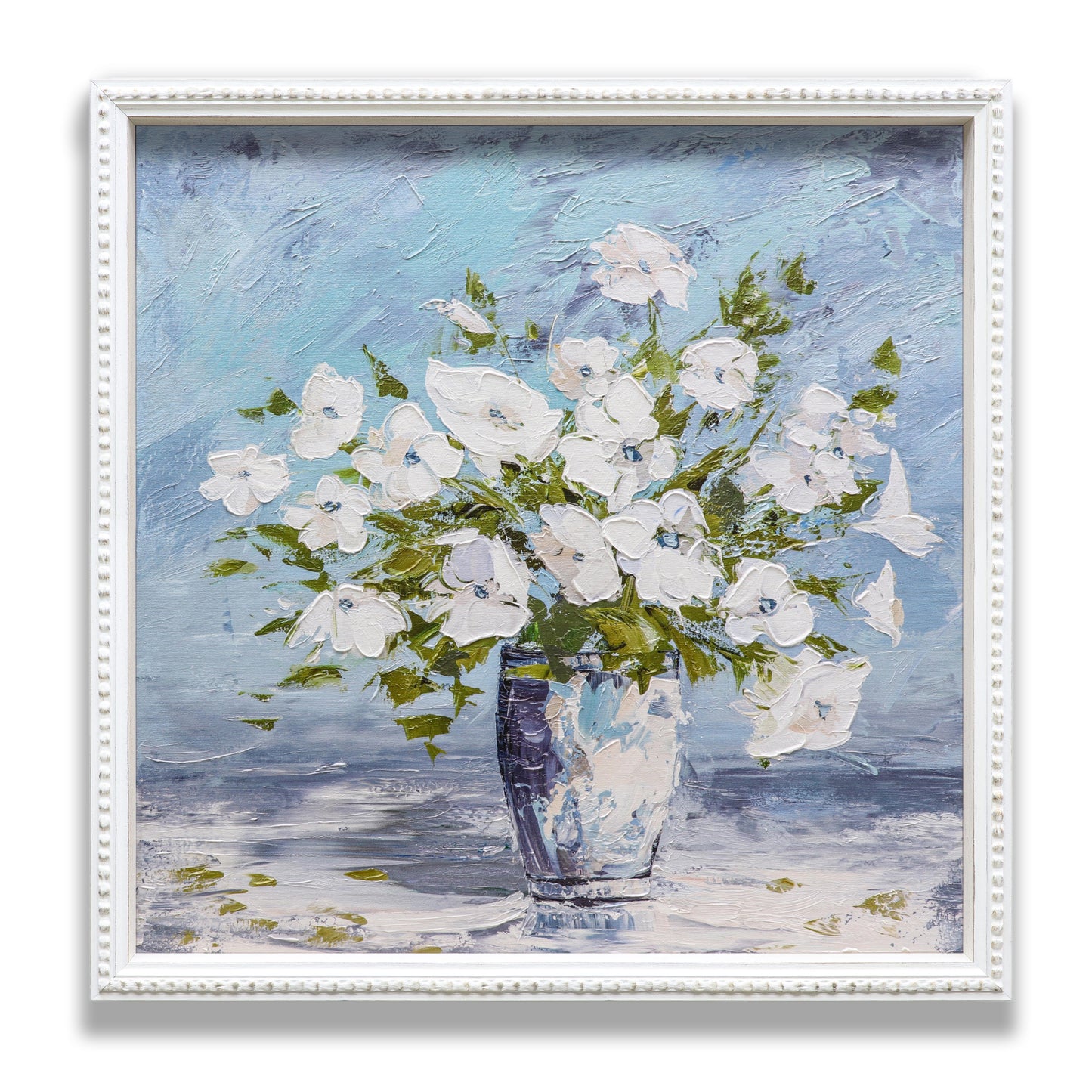 Sweet Alyssum White Flowers Glass Vase