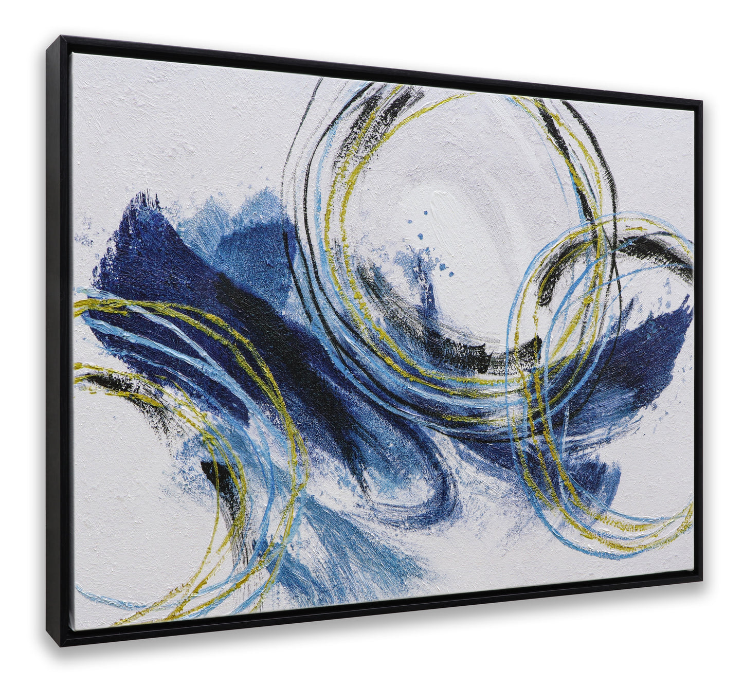 Abstract Blue Black Gold Circls