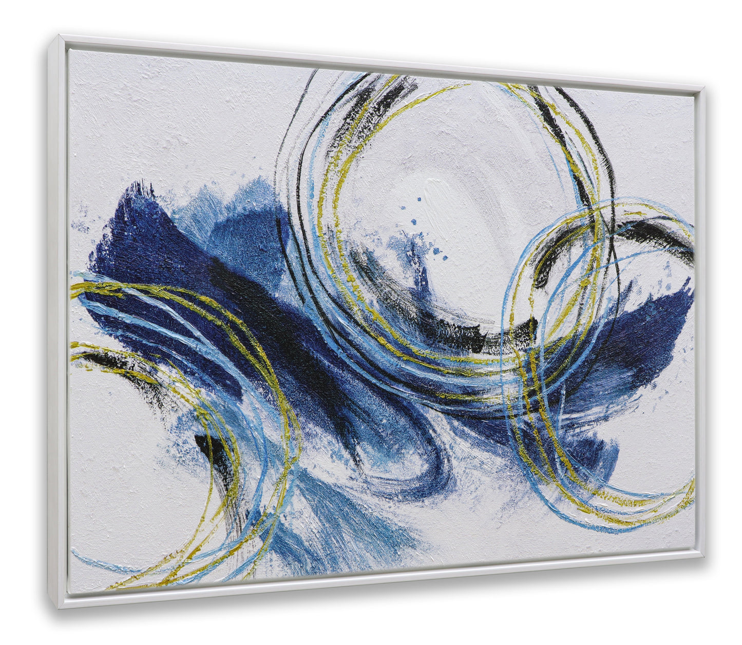 Abstract Blue Black Gold Circls