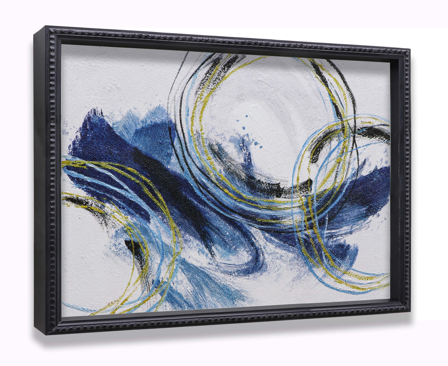 Abstract Blue Black Gold Circls