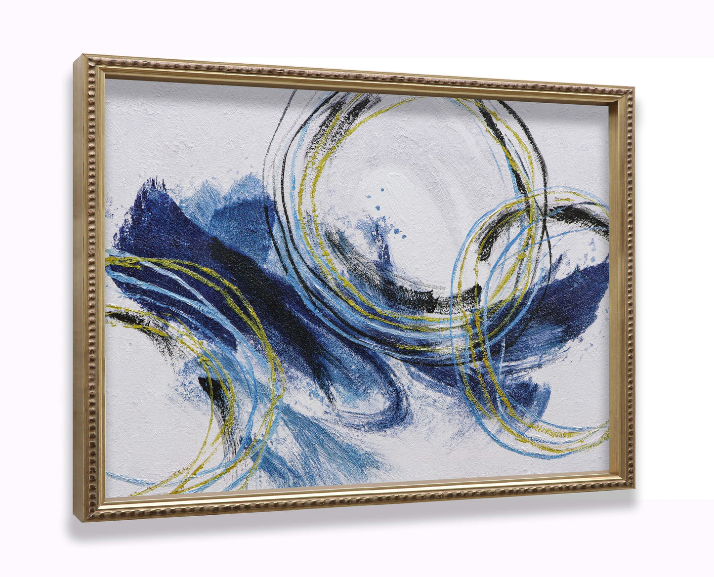 Abstract Blue Black Gold Circls