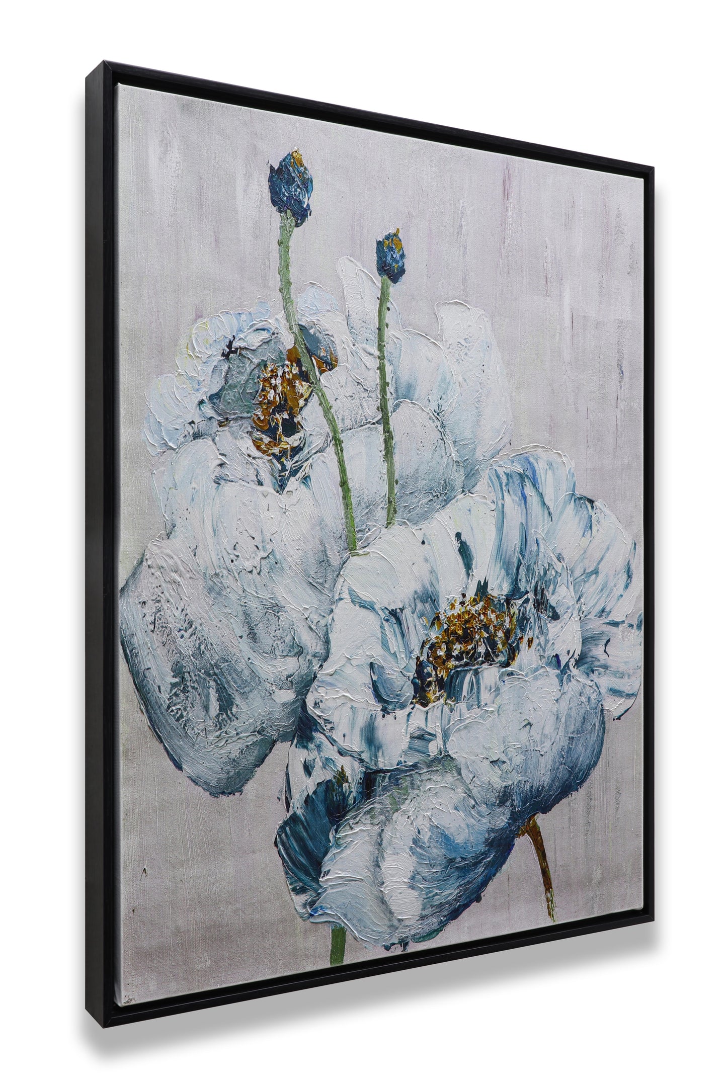 Blue and White Poppies