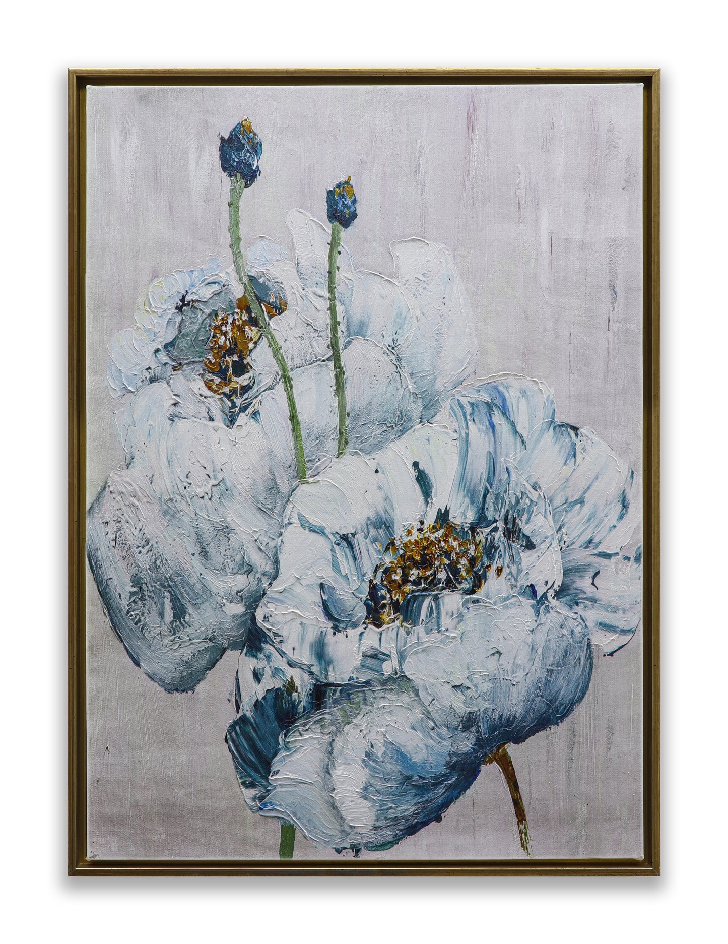 Blue and White Poppies
