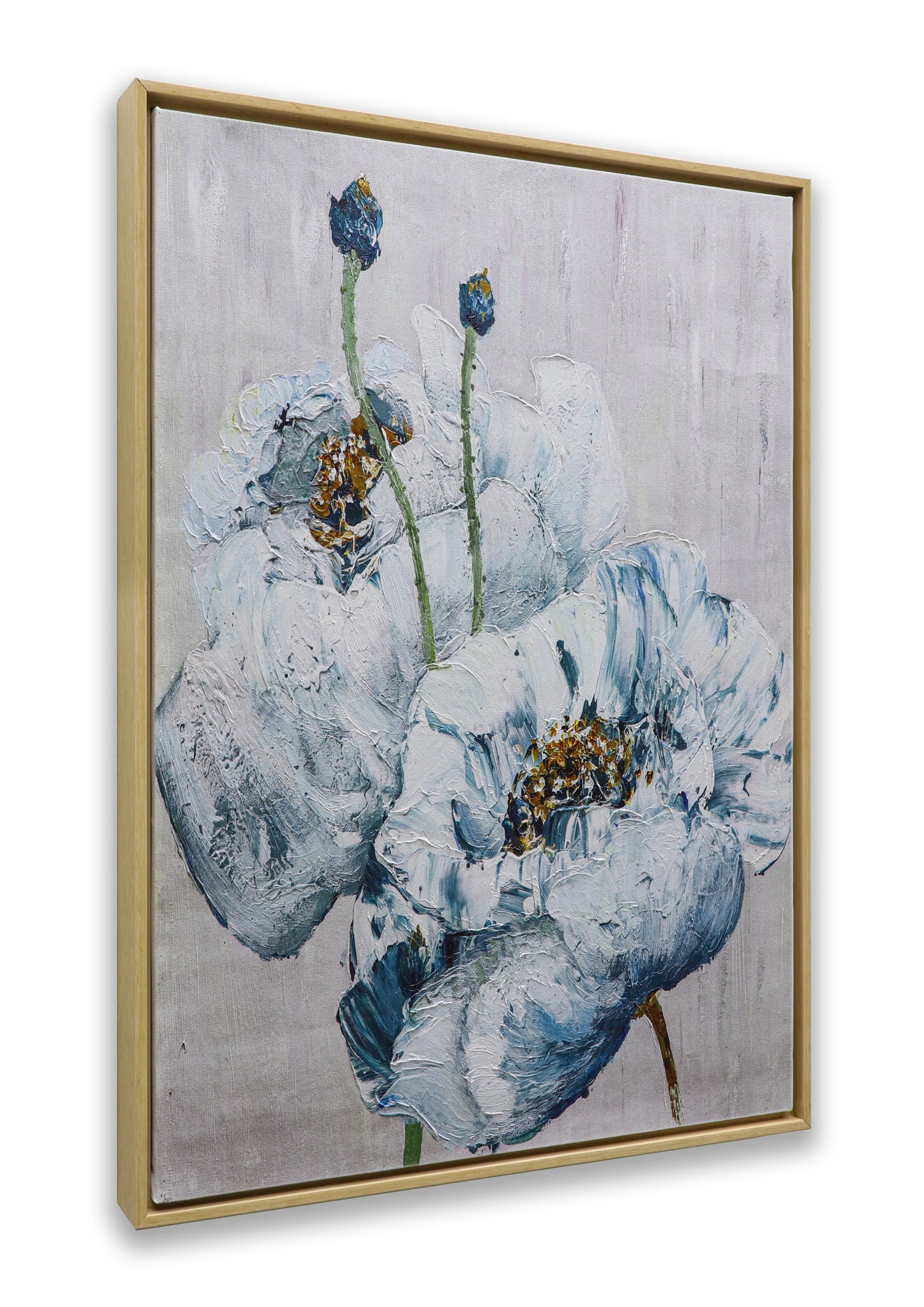 Blue and White Poppies