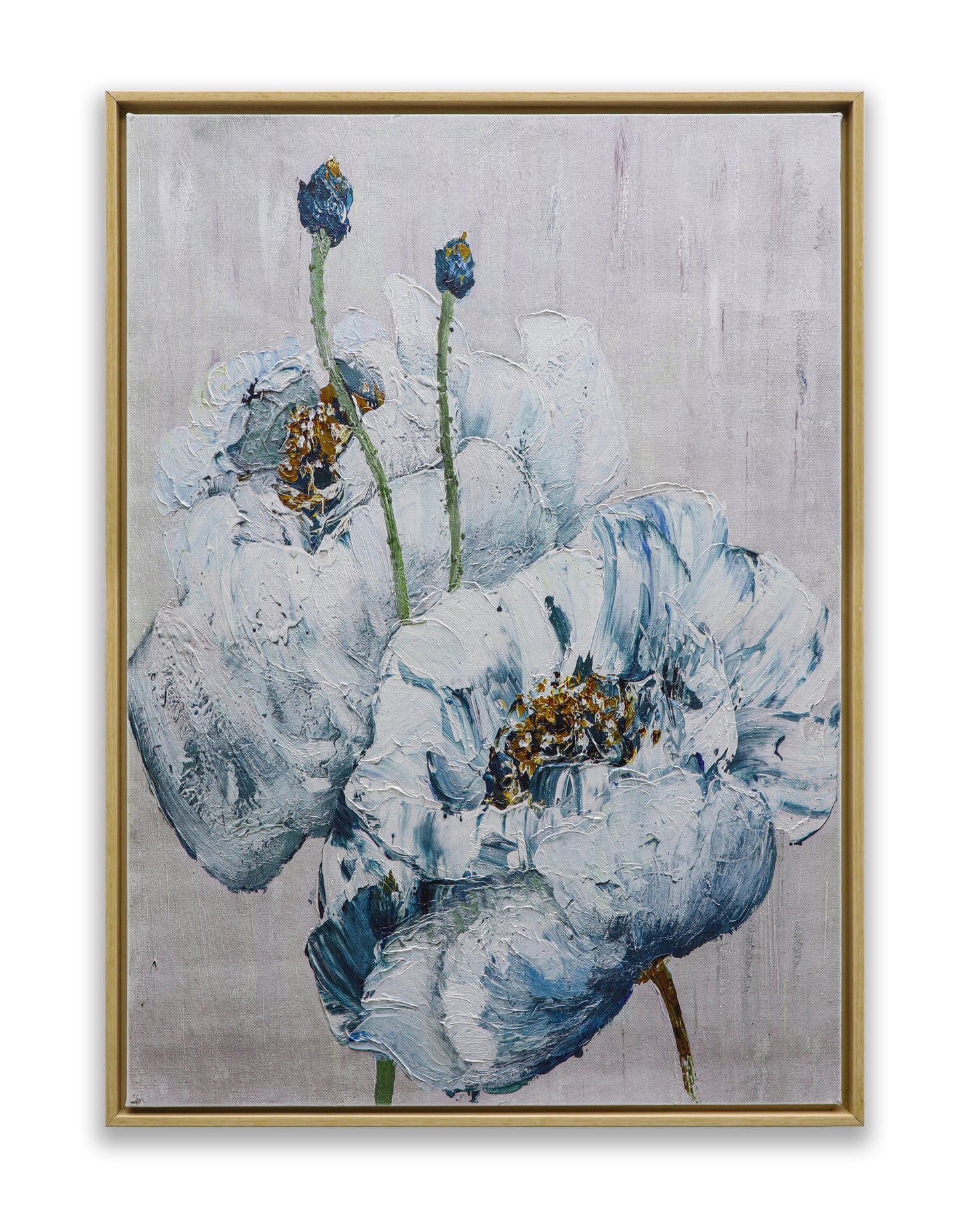 Blue and White Poppies