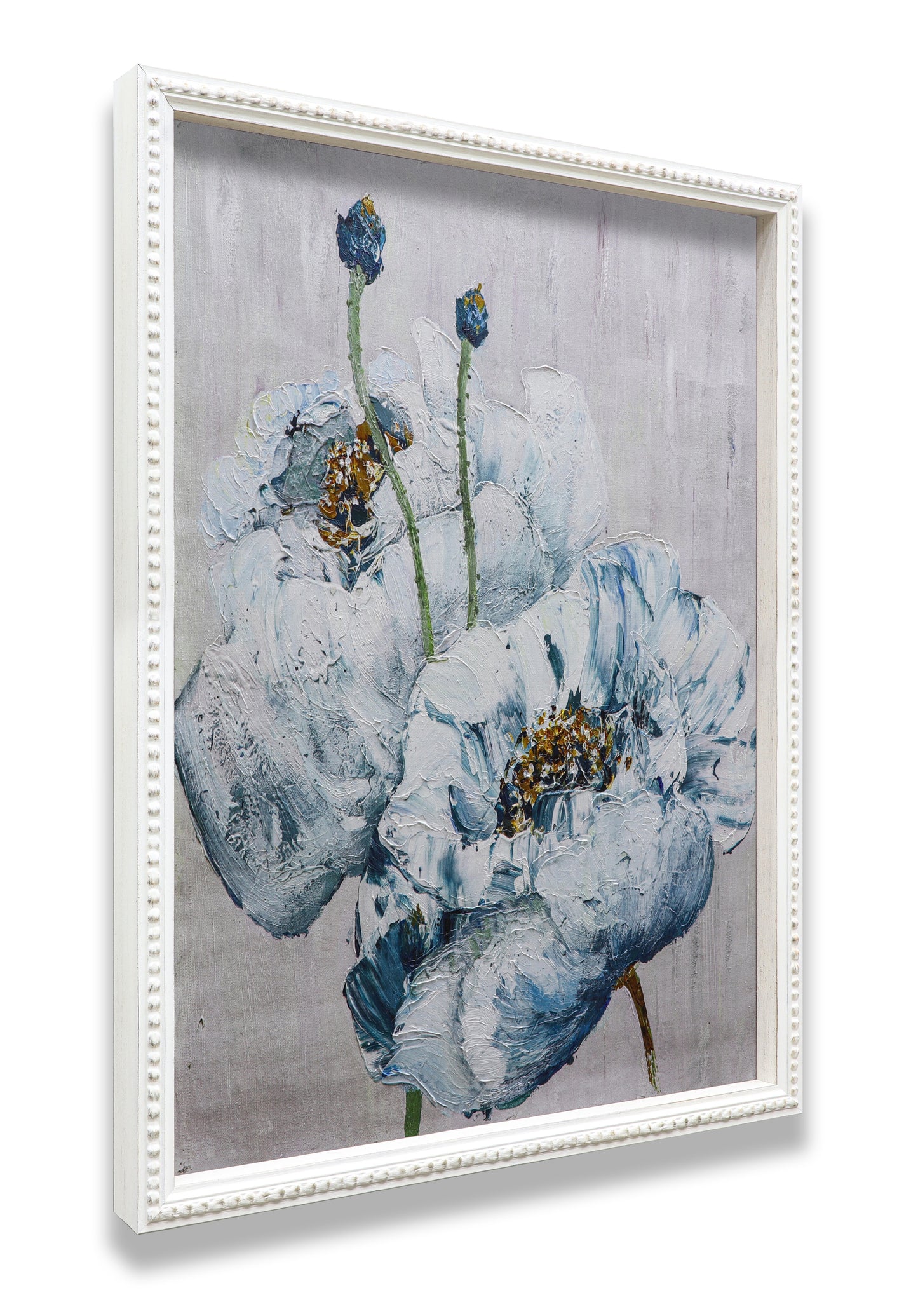Blue and White Poppies