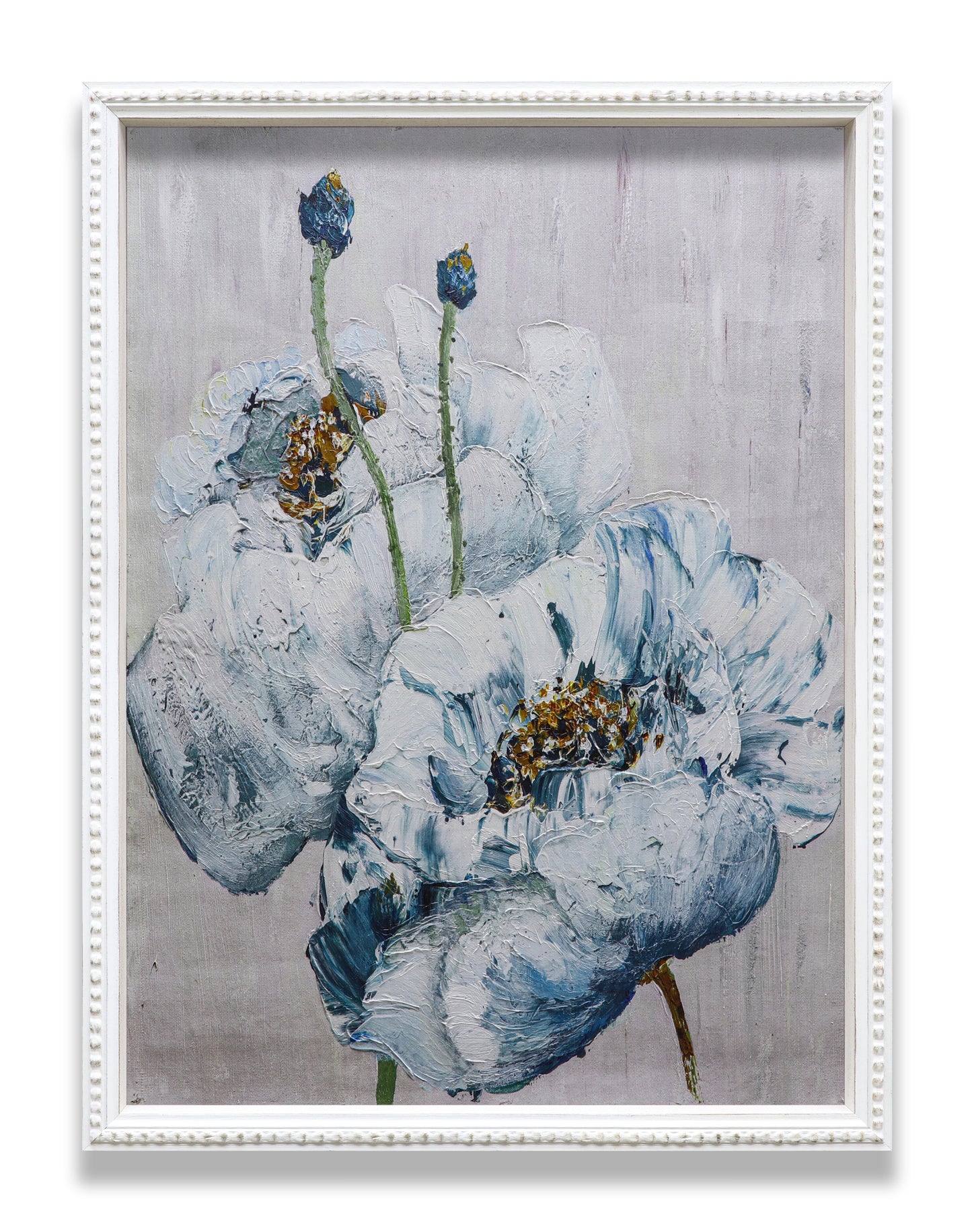 Blue and White Poppies