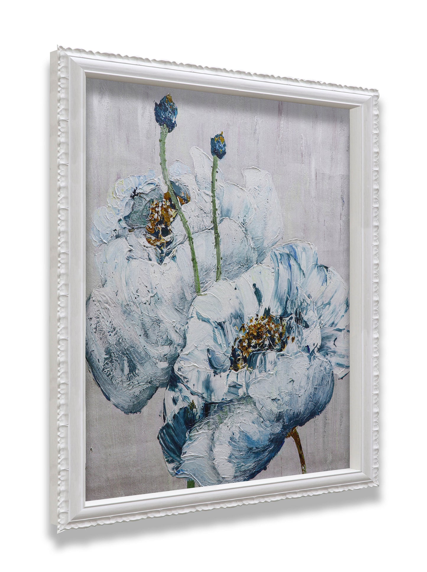 Blue and White Poppies