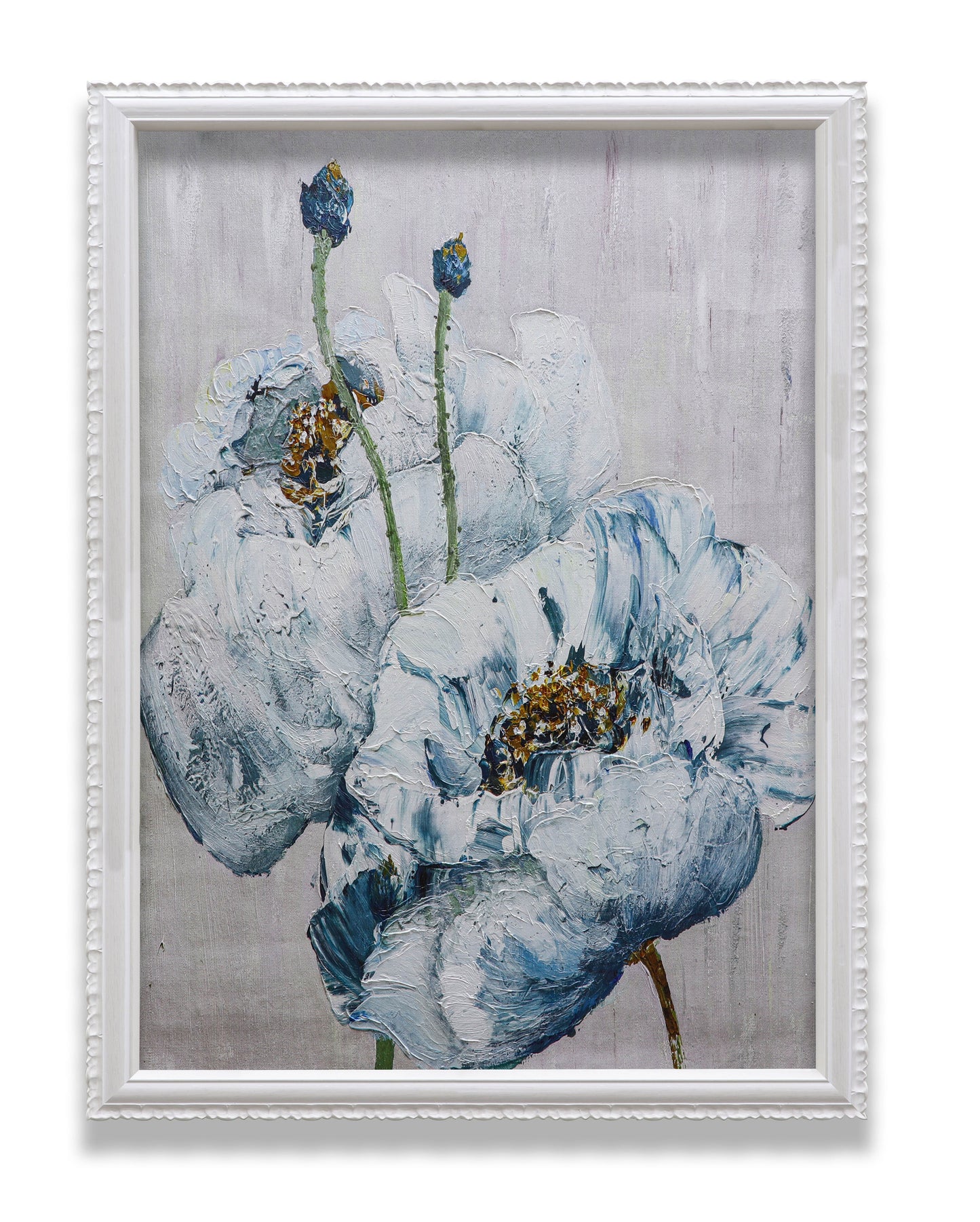 Blue and White Poppies