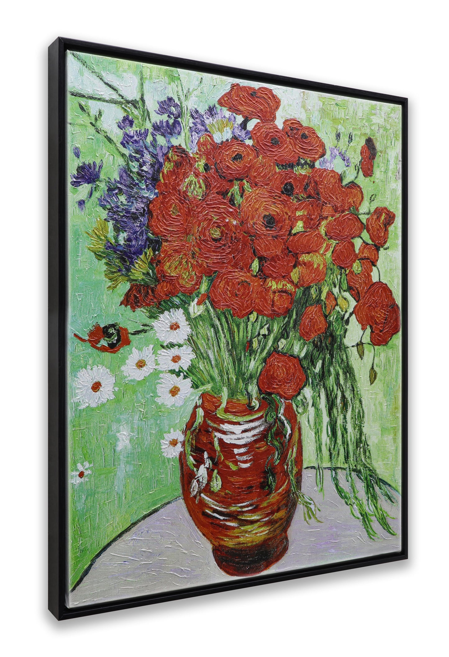 Vase with Red Poppies and Daisies