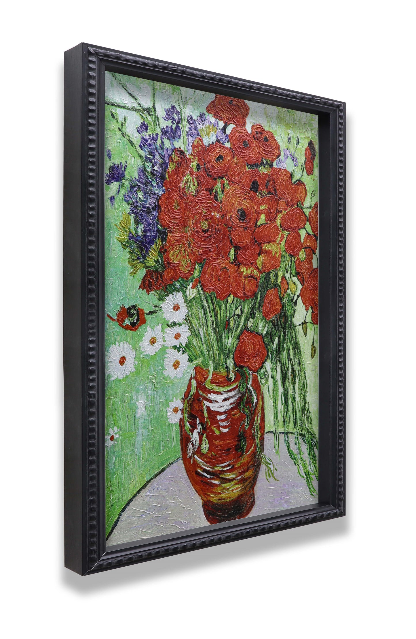 Vase with Red Poppies and Daisies
