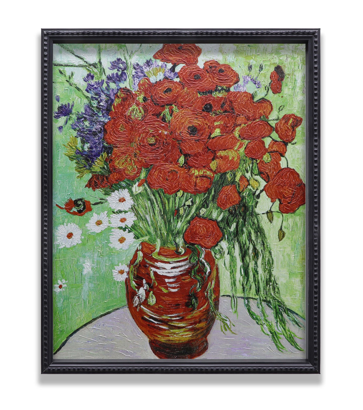 Vase with Red Poppies and Daisies