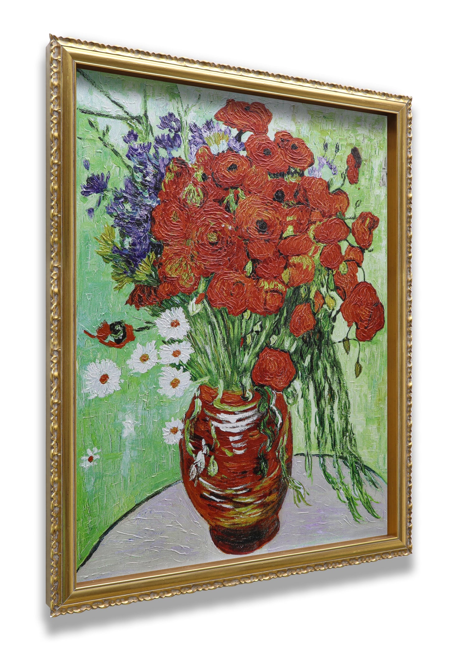 Vase with Red Poppies and Daisies