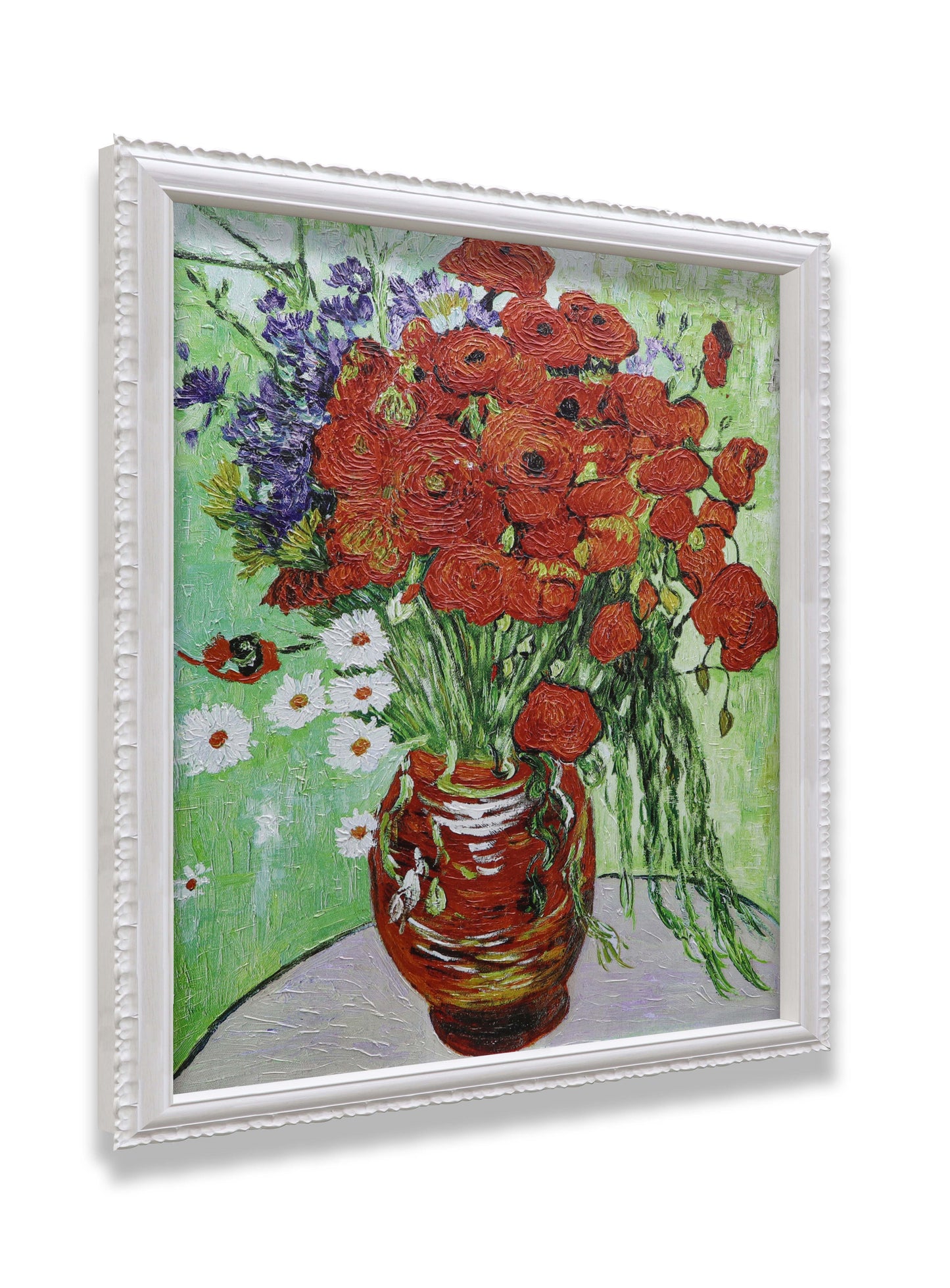 Vase with Red Poppies and Daisies