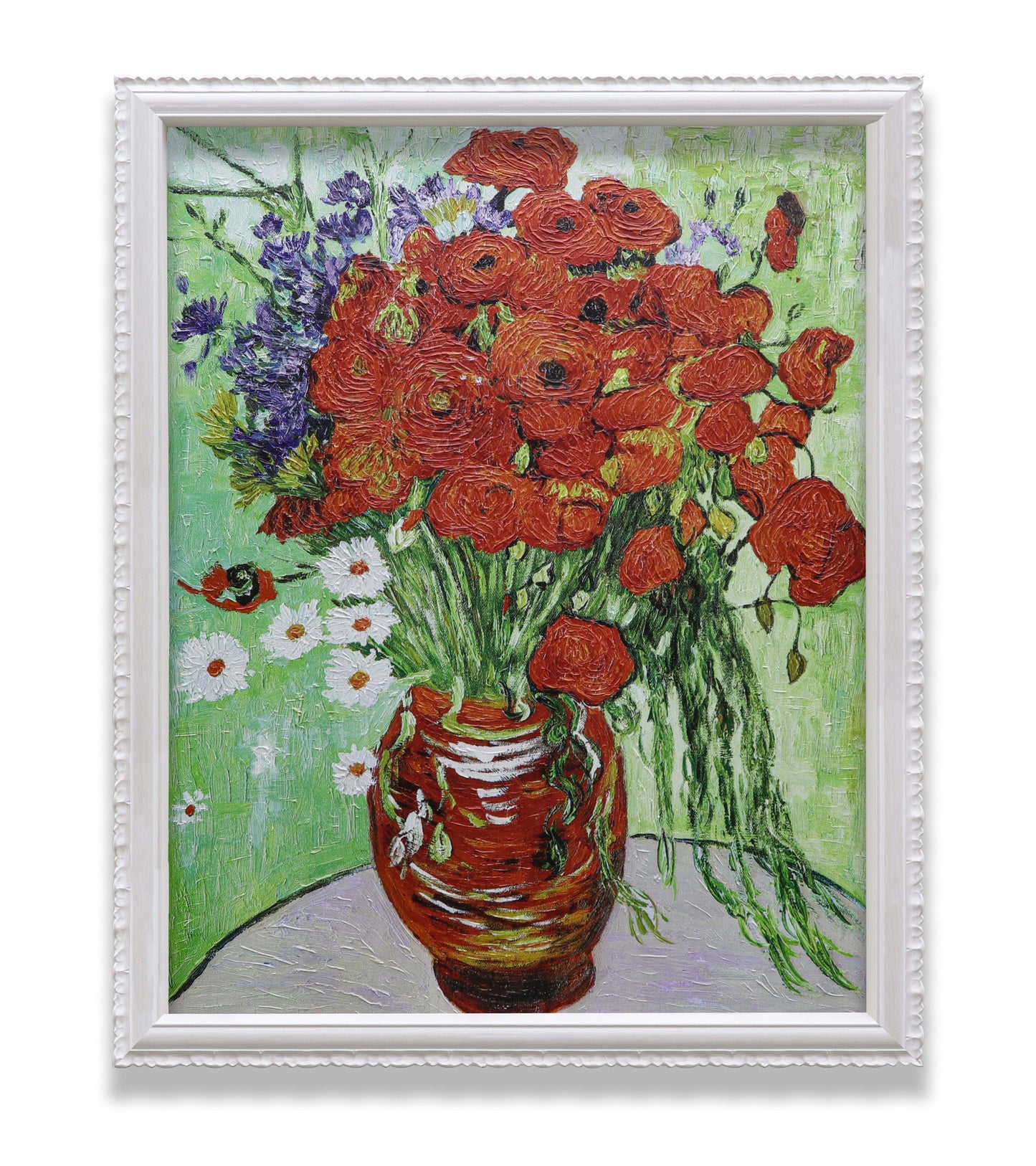 Vase with Red Poppies and Daisies
