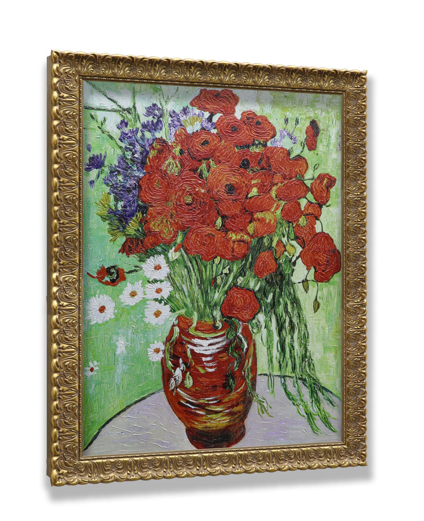 Vase with Red Poppies and Daisies