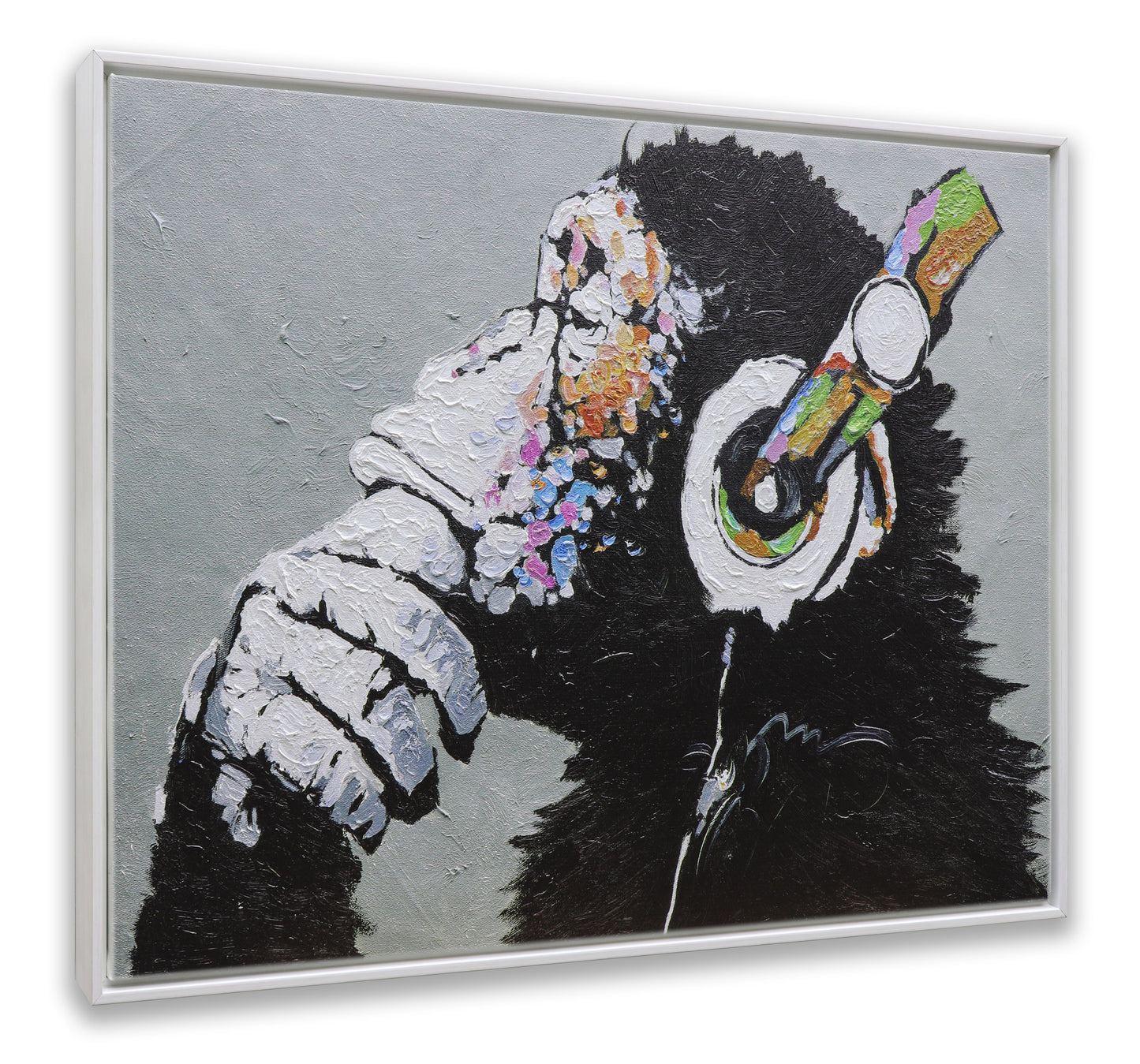 Graffiti Thinking Monkey with Headphones