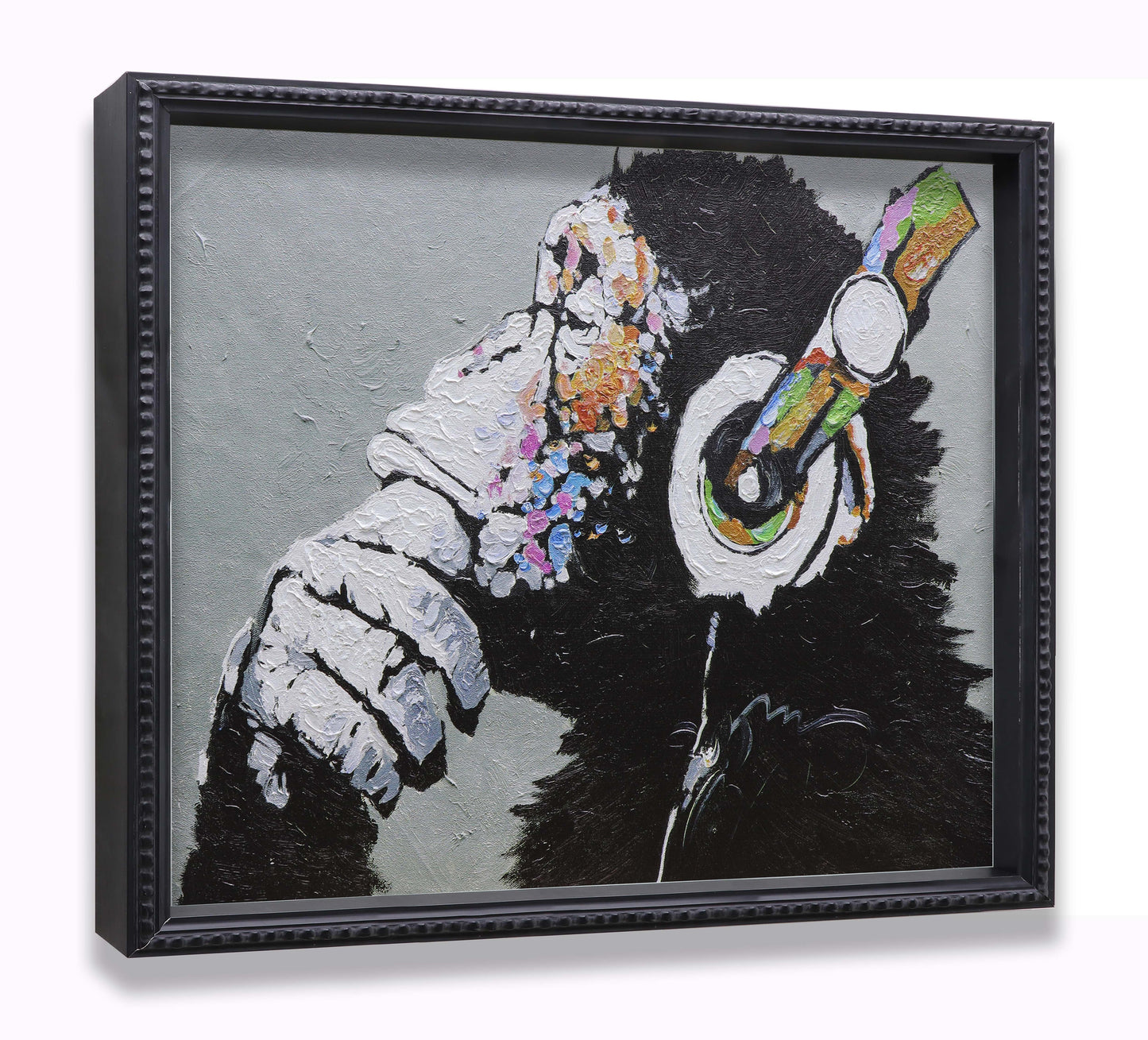 Graffiti Thinking Monkey with Headphones