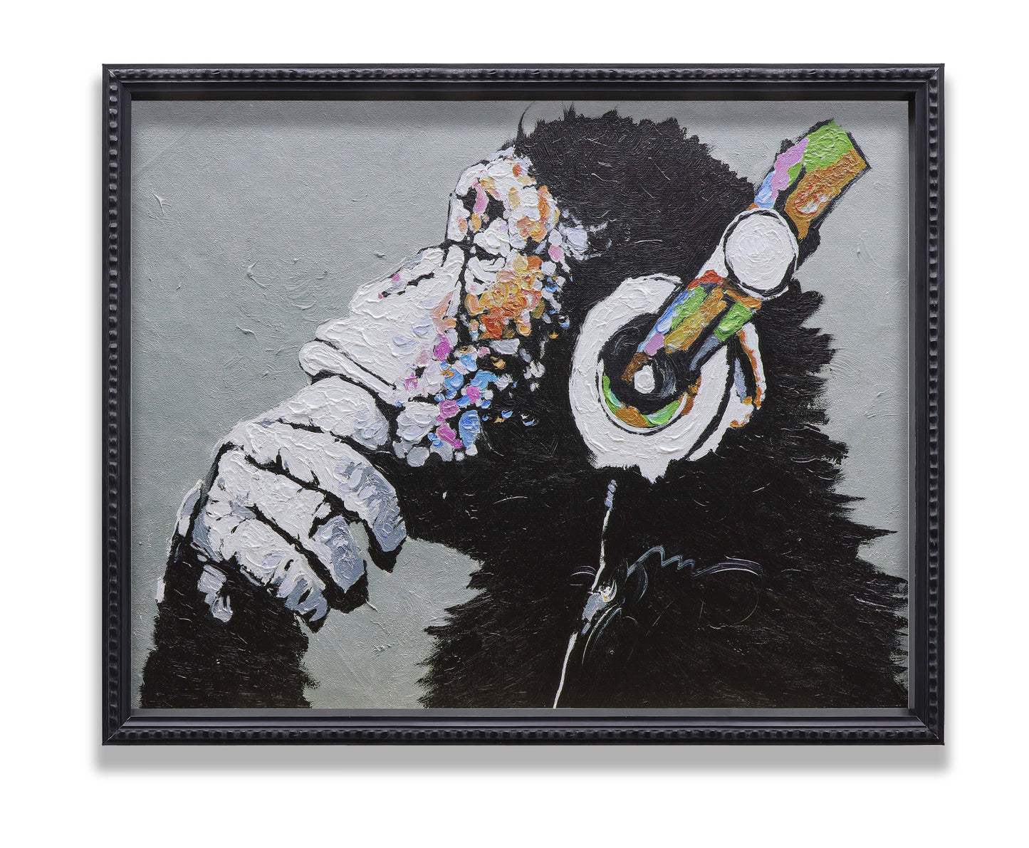 Graffiti Thinking Monkey with Headphones
