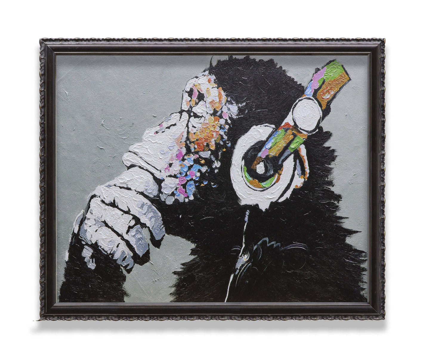 Graffiti Thinking Monkey with Headphones