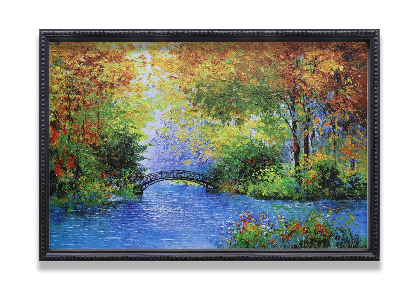 Bridge at the Fall Autumn Forest