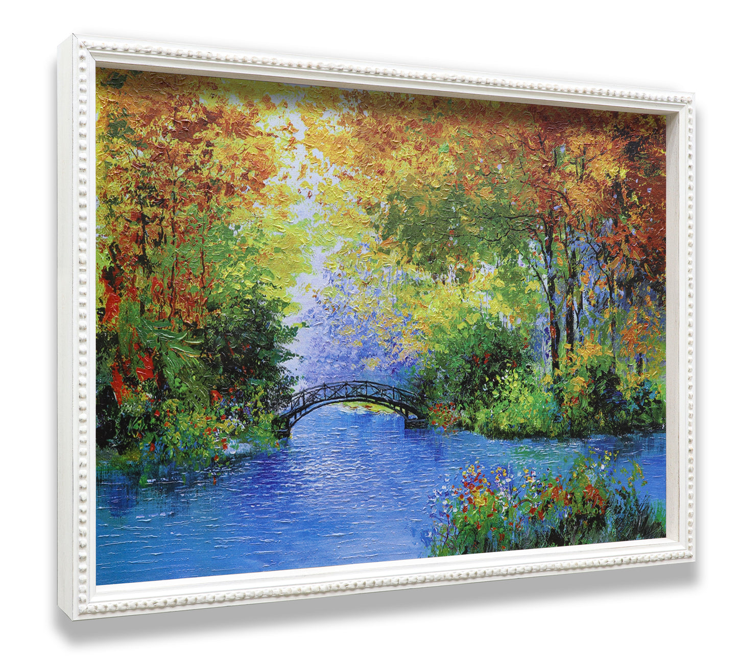 Bridge at the Fall Autumn Forest