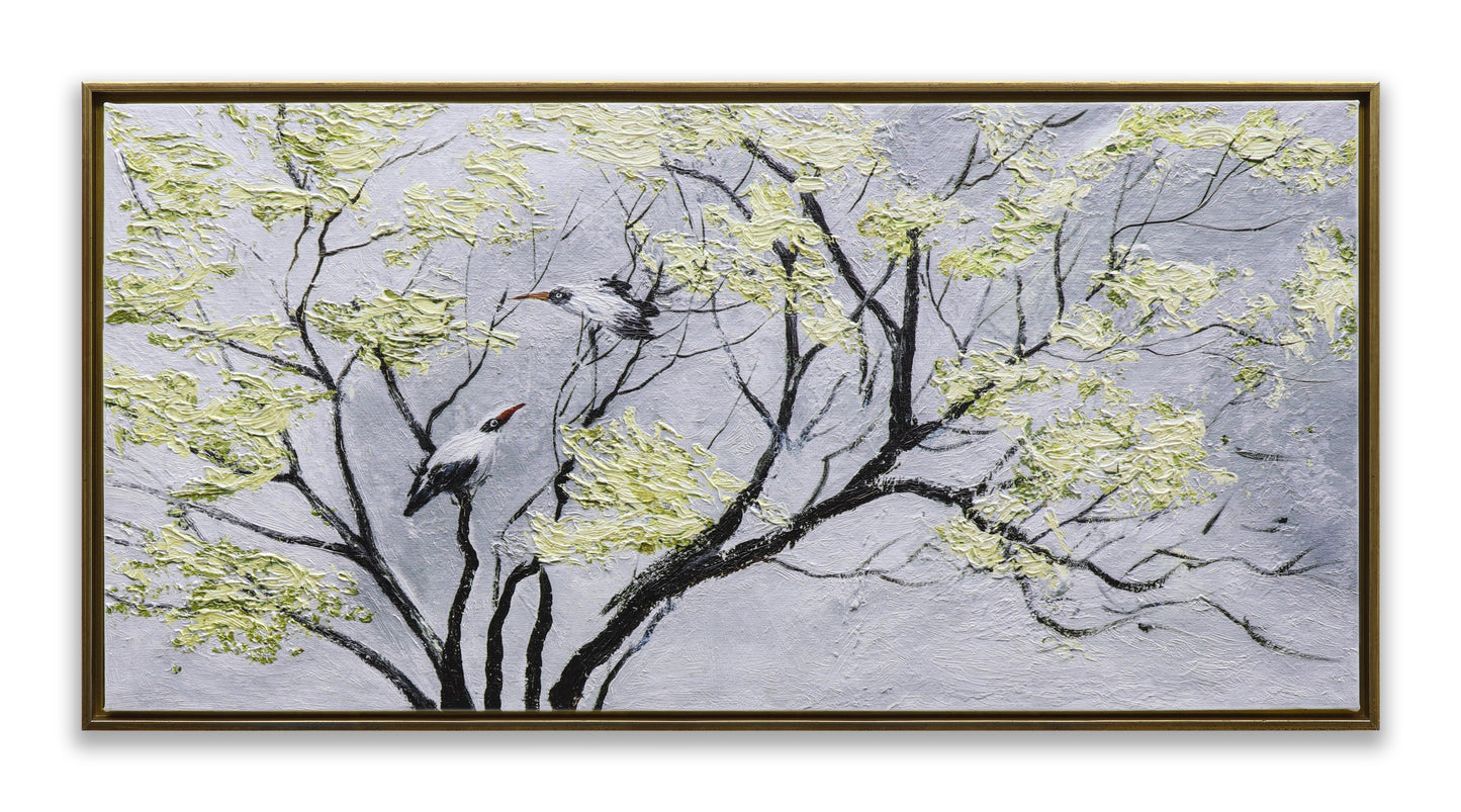 Black & White Birds on Tree