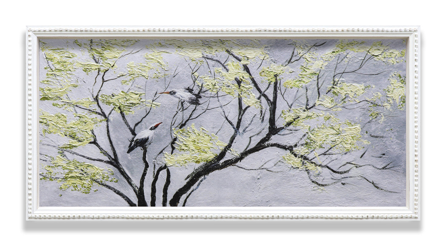 Black & White Birds on Tree