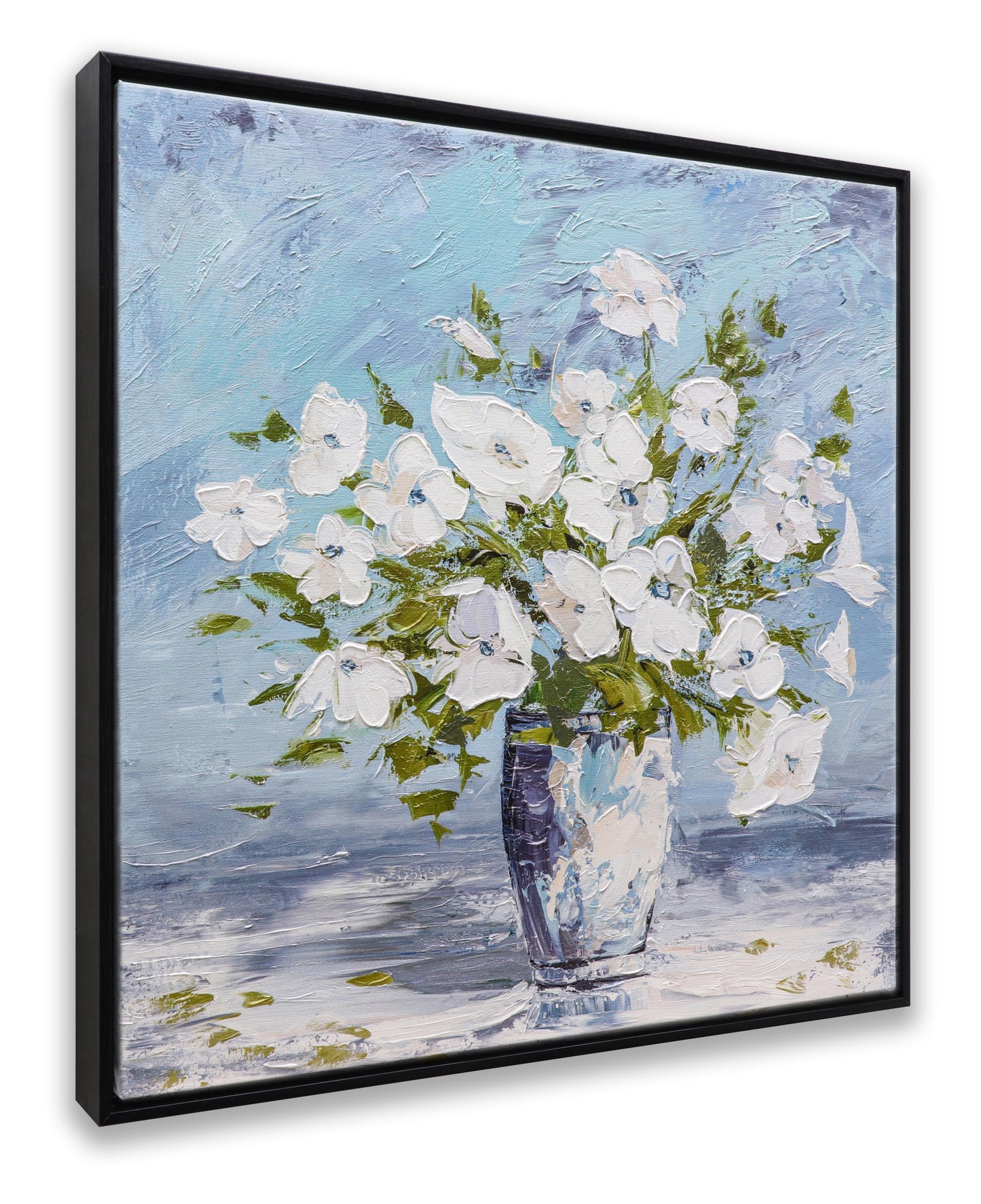 Sweet Alyssum White Flowers Glass Vase