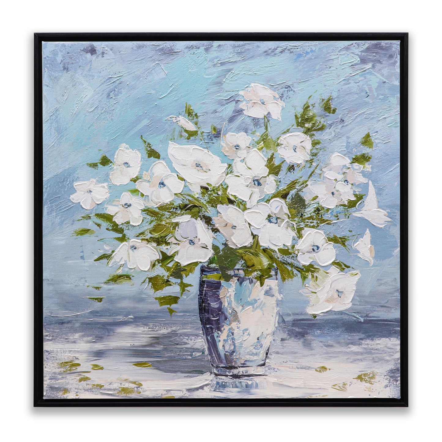 Sweet Alyssum White Flowers Glass Vase