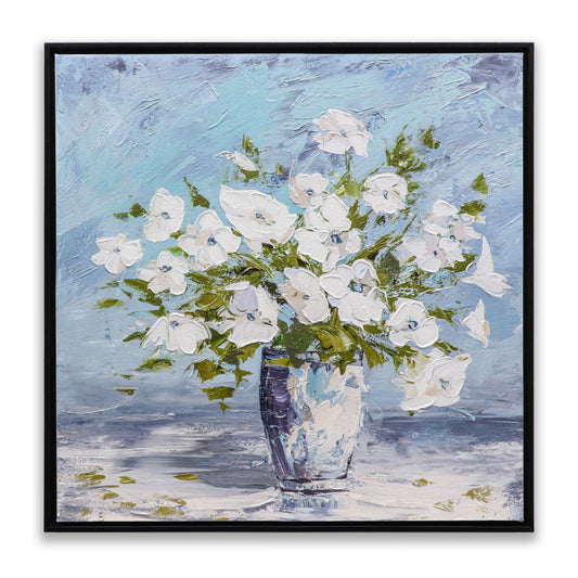 Sweet Alyssum White Flowers Glass Vase