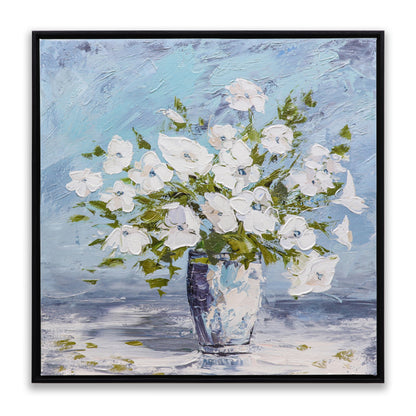 Sweet Alyssum White Flowers Glass Vase