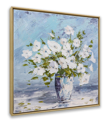 Sweet Alyssum White Flowers Glass Vase