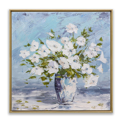 Sweet Alyssum White Flowers Glass Vase