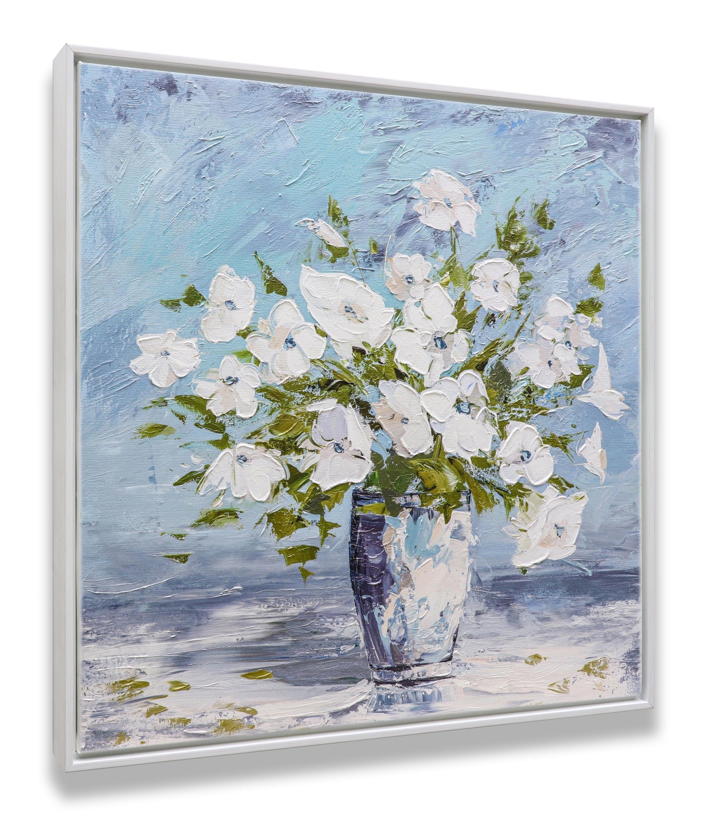 Sweet Alyssum White Flowers Glass Vase