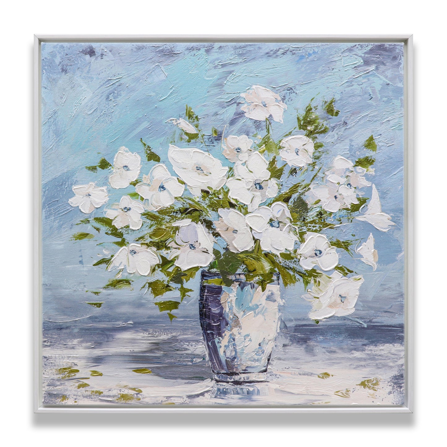 Sweet Alyssum White Flowers Glass Vase