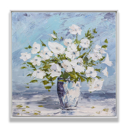 Sweet Alyssum White Flowers Glass Vase