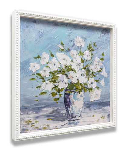Sweet Alyssum White Flowers Glass Vase
