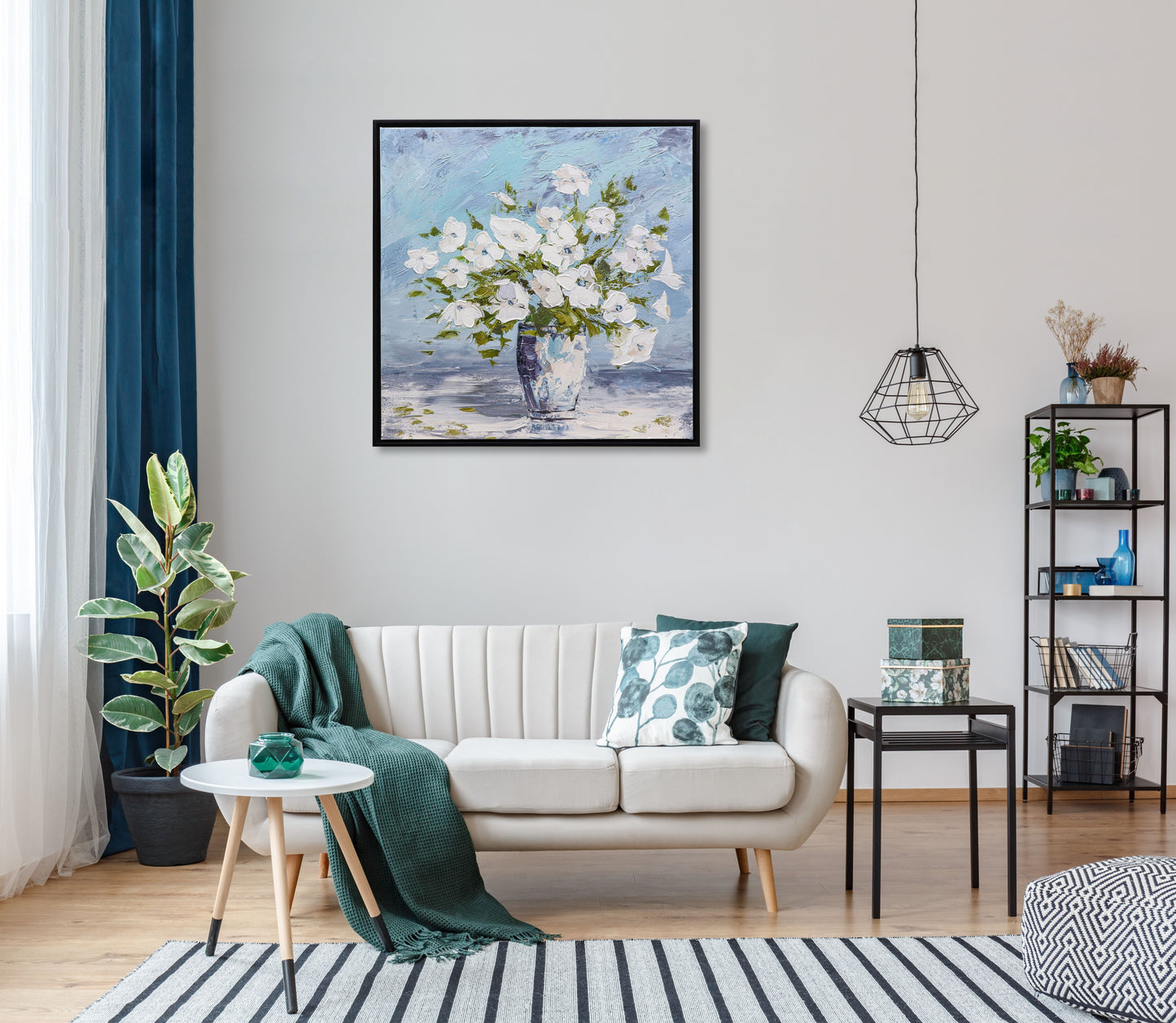 Sweet Alyssum White Flowers Glass Vase