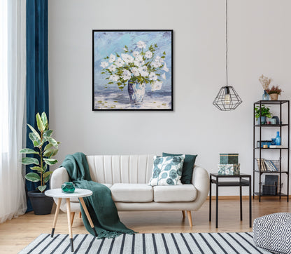 Sweet Alyssum White Flowers Glass Vase