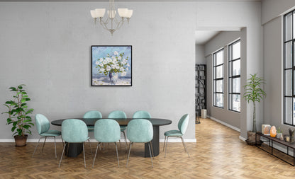 Sweet Alyssum White Flowers Glass Vase