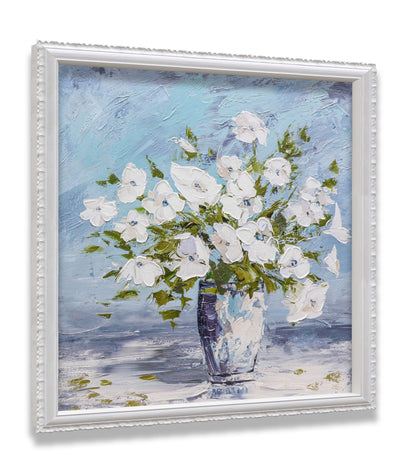 Sweet Alyssum White Flowers Glass Vase