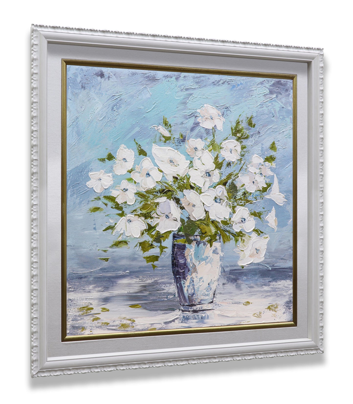 Sweet Alyssum White Flowers Glass Vase