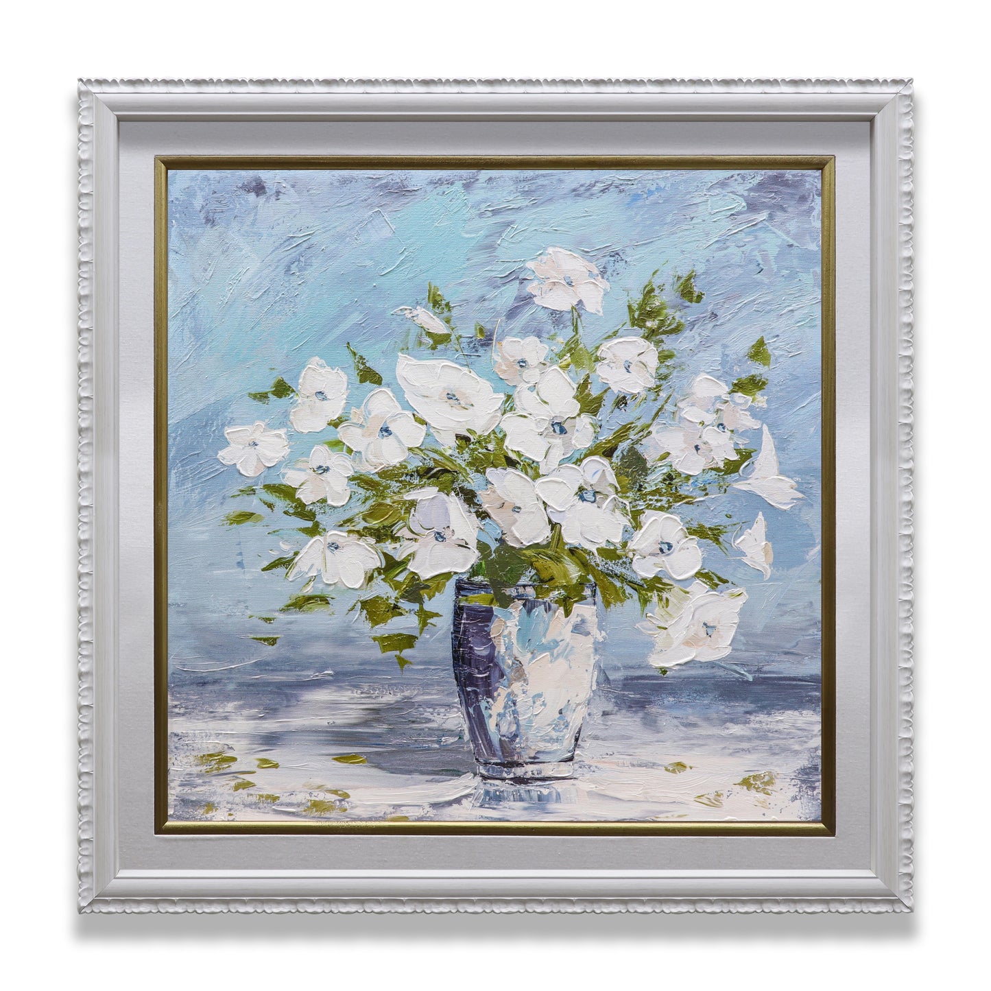 Sweet Alyssum White Flowers Glass Vase