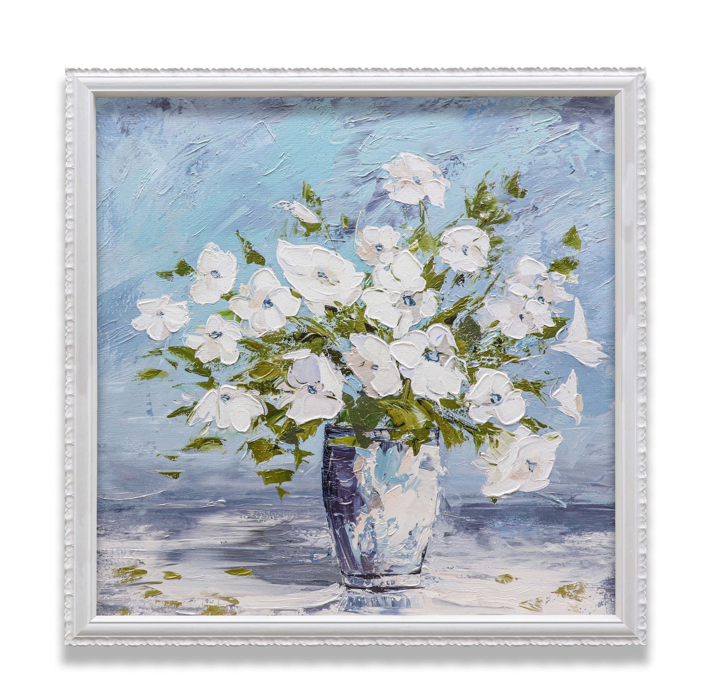 Sweet Alyssum White Flowers Glass Vase