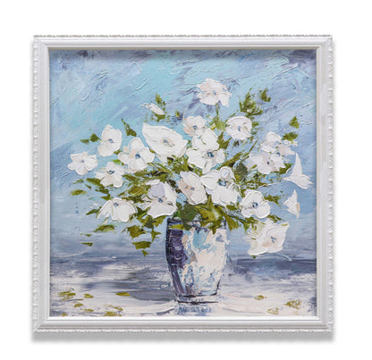 Sweet Alyssum White Flowers Glass Vase