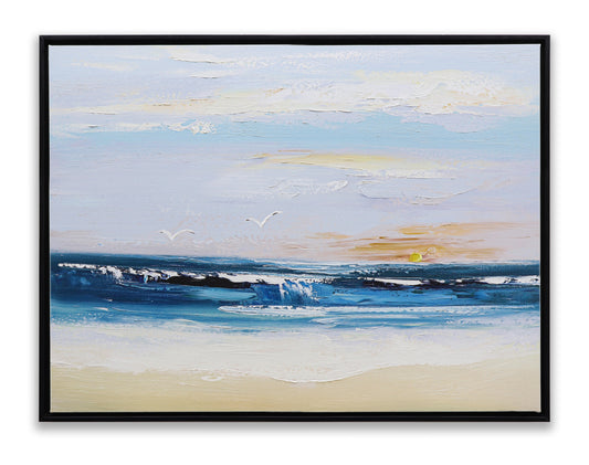 Cloudy Sky Wavy Beach
