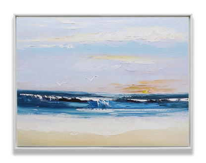 Cloudy Sky Wavy Beach