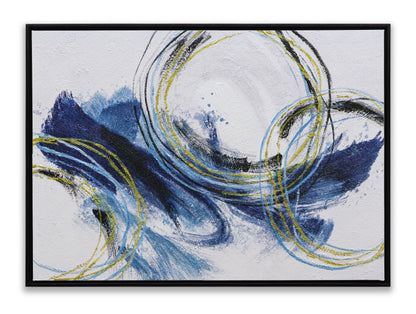 Abstract Blue Black Gold Circls