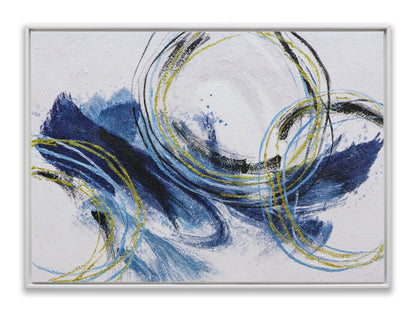 Abstract Blue Black Gold Circls